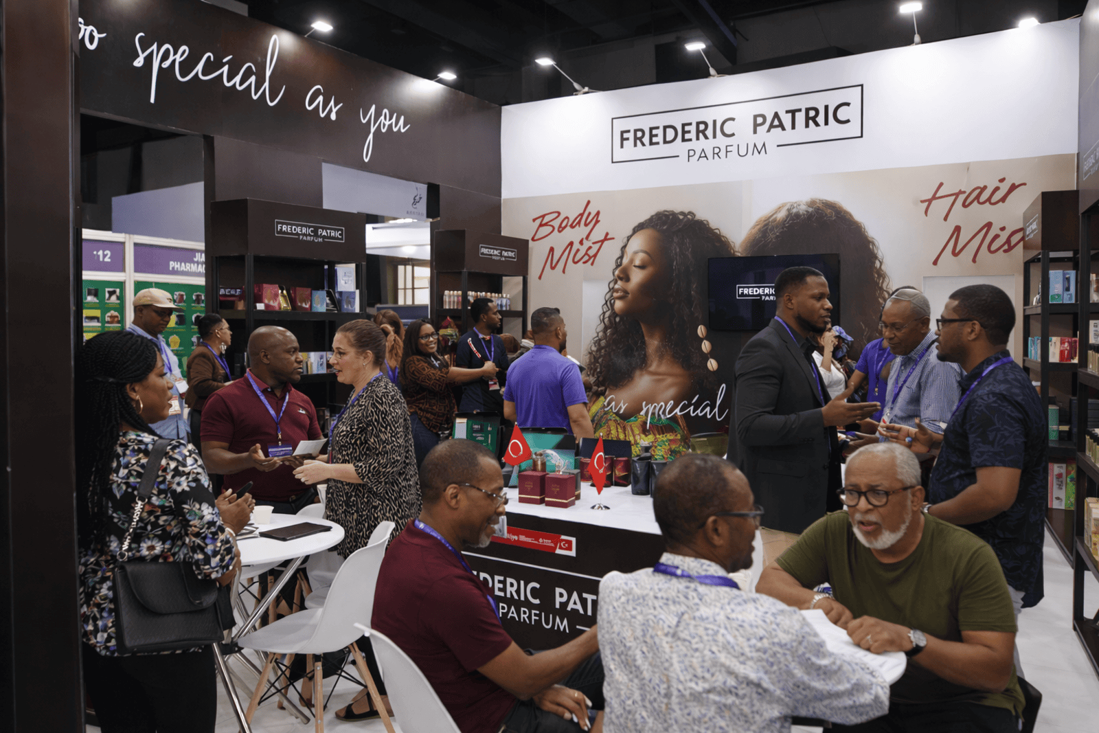 Business meetings between exhibitors and buyers at Beauty West Africa